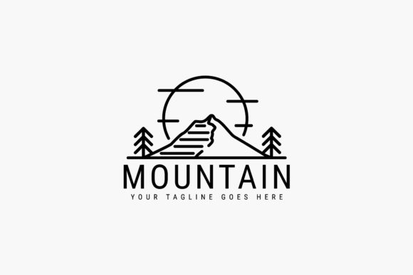 Download Mountain Line Art Minimalist Logo Design - Mountain Collection