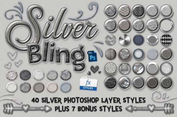 Download Silver Bling Photoshop Layer Styles - Hot Collection