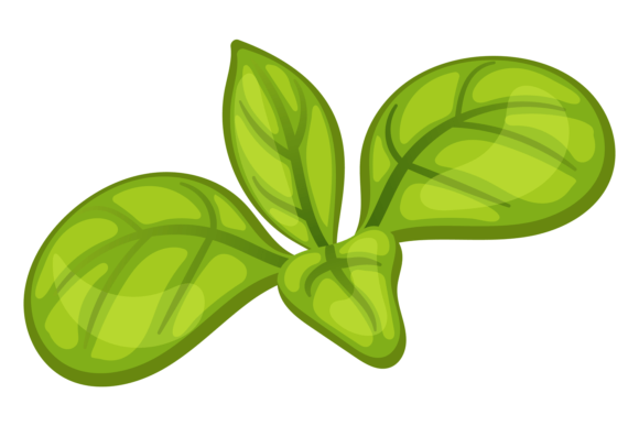Download Green Herb Leaves Cartoon Icon. Aroma Pl - Premium Resources