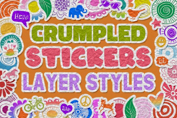 Download Crumpled Stickers Photoshop Layer Styles - Hot Collection