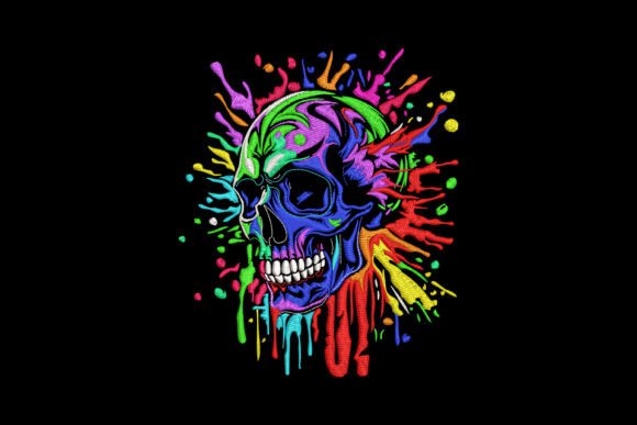 Download Colorful Skull Face Splash - Colorful Collection