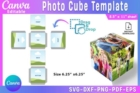 Download Photo Cube Canva Template Photo Cube Box - Hot Collection